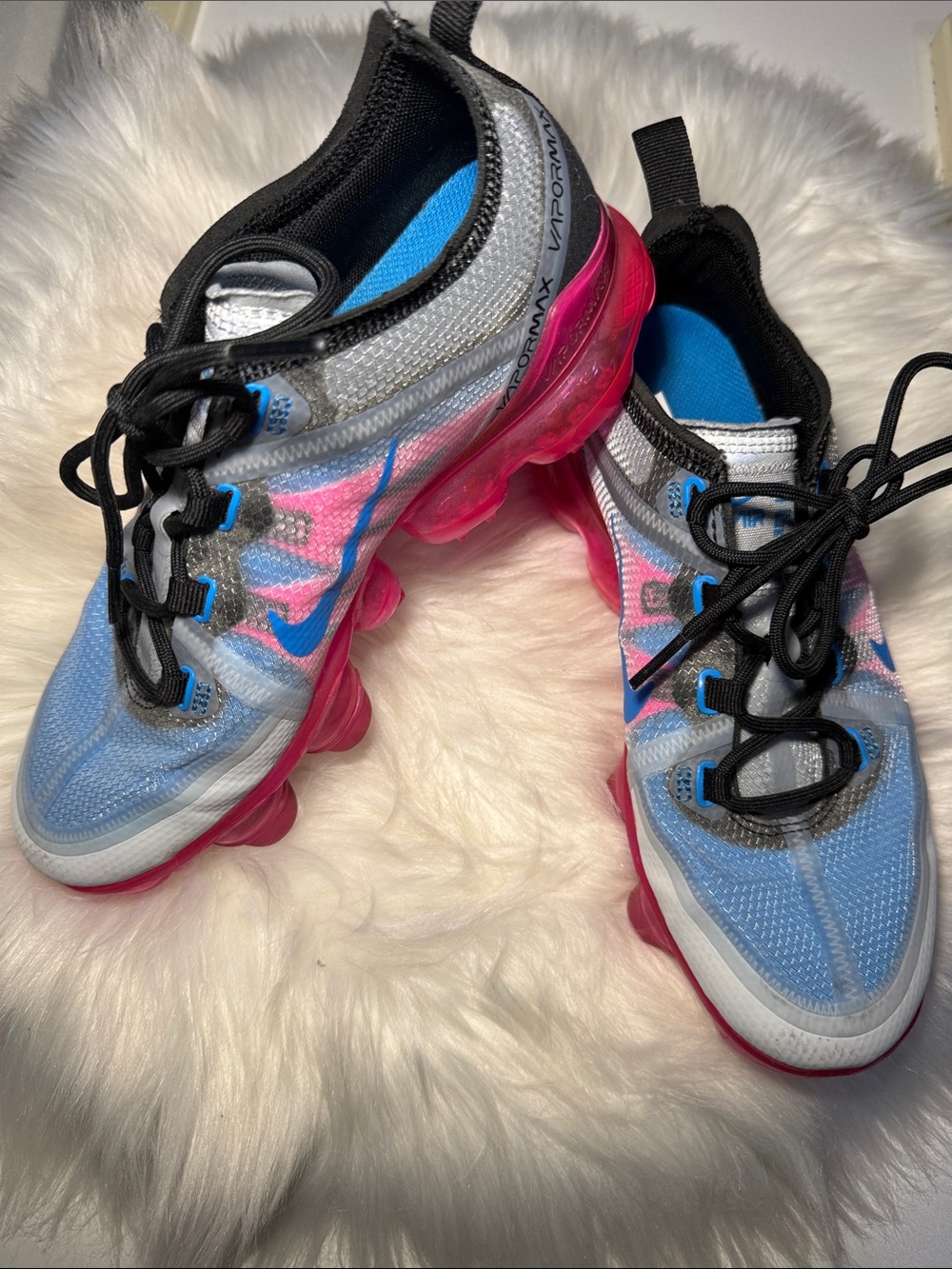 Nike Kids Blue and Pink Air VaporMax Sneakers